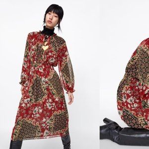 Boho Metallic Chiffon Zara Dress